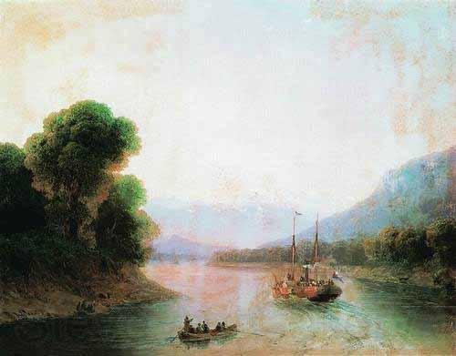 Ivan Aivazovsky The Rioni River in Georgia Norge oil painting art